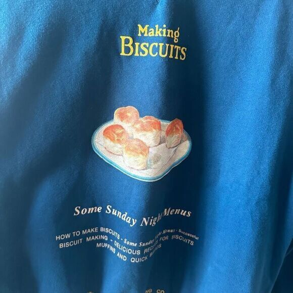 Flan Labs Biscuits Blue Sweatshirt Small Crew Neck Sold Out kitschy unique Rare - Picture 3 of 3